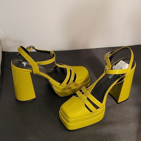 BRAND NEW SOUL PRINCESS PLAIN PLATFORM ANKLE CURVE WIDE HIGH HEEL SAND…S2 - Picture 10 of 15